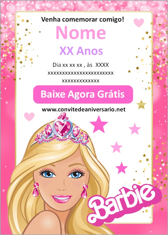 Convites da Barbie