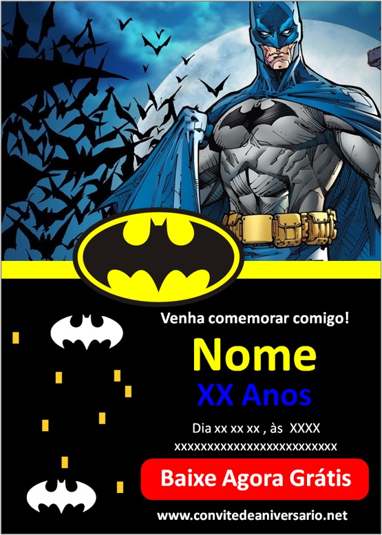 Convite online batman editar grátis