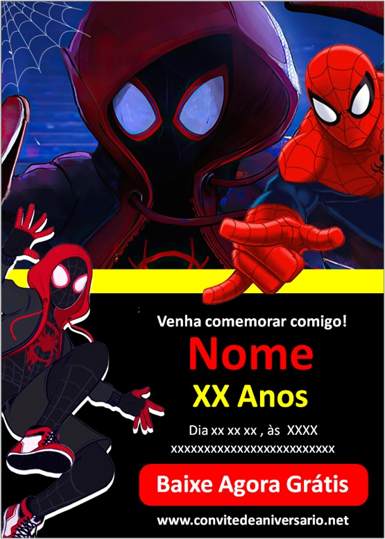 Convite Virtual Personalizado Tema Homem Aranha