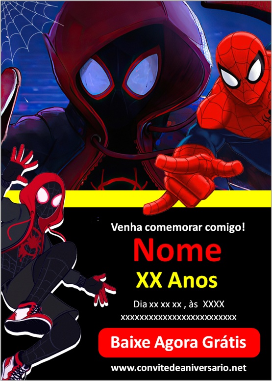 Convite Homem Aranha Edite Online