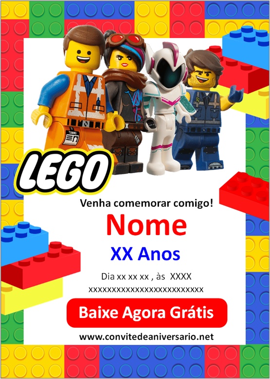 Convite de lego friends  Muitos modelos incríveis Edite Grátis Online