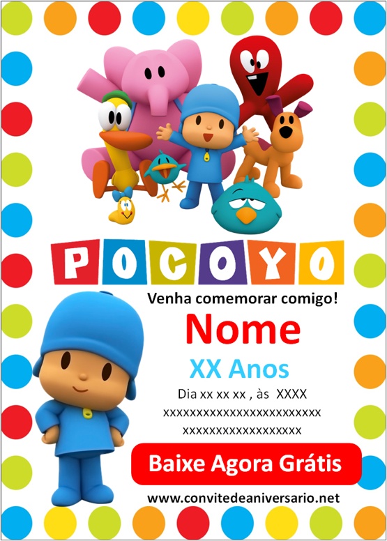 Convite Aniversário Pocoyo