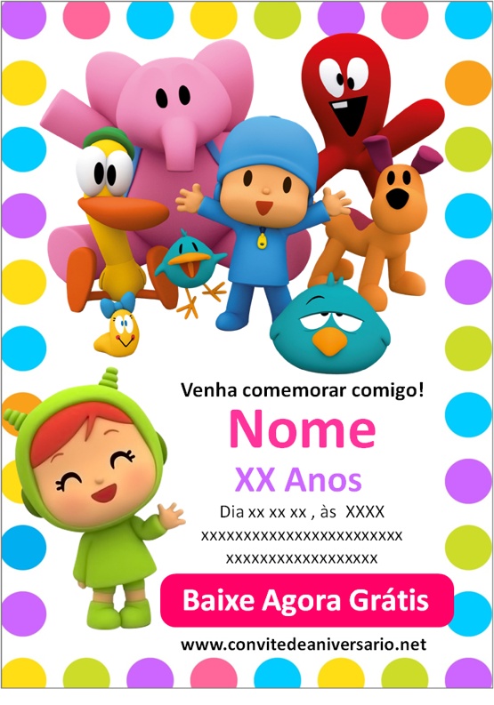 Convite pocoyo menina