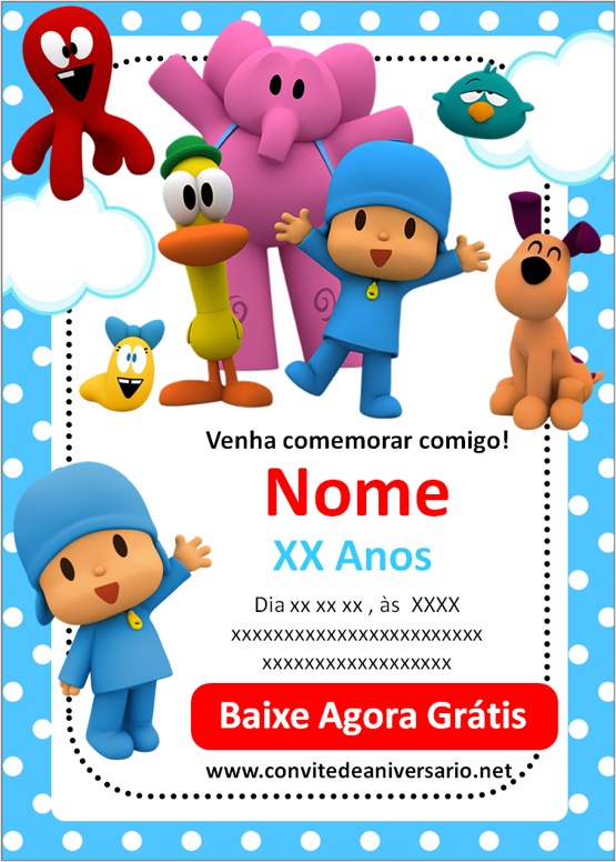 Pocoyo And Friends by animaation em 2023  Pocoyo, Filmes desenhos  animados, Convite de aniversario minecraft