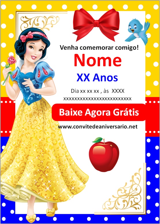 Convite Branca de Neve