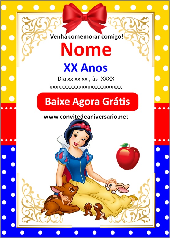 Convite Branca de Neve para editar