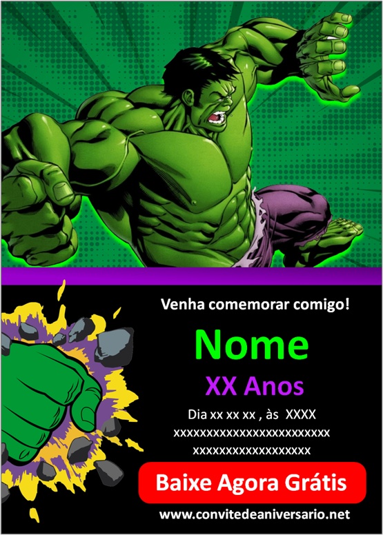 Convite Digital She Hulk para Whatsapp