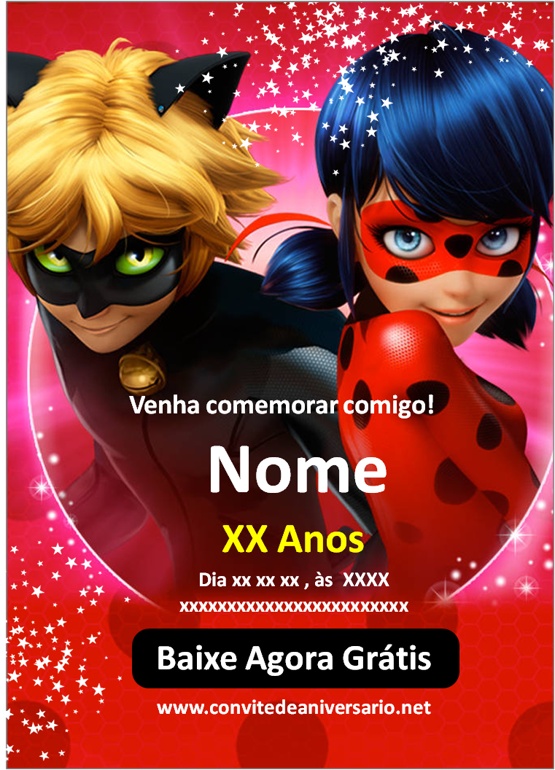 Convite Miraculous Ladybug