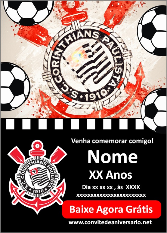 Convite online futebol Corinthians
