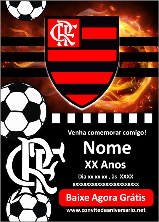 Criar convite de aniversário - Convite Flamengo