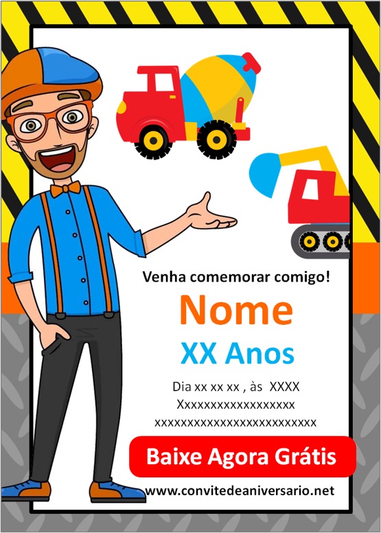 convite blippi para editar