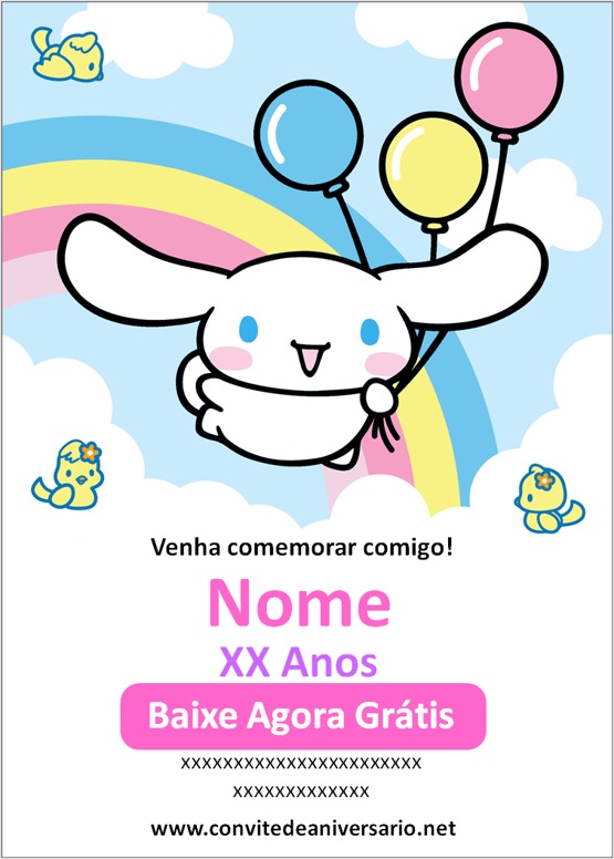 Convite Digital Hello Cinnamoroll