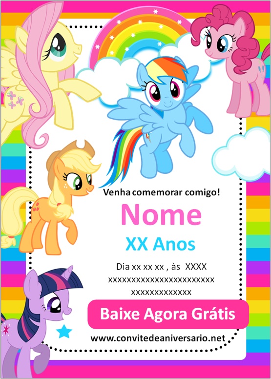 Convite My Little Pony Virtual Digital