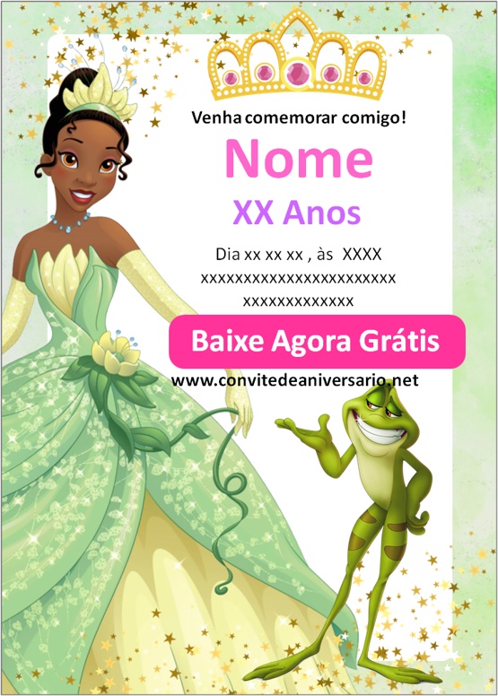 Convite Princesa Tiana