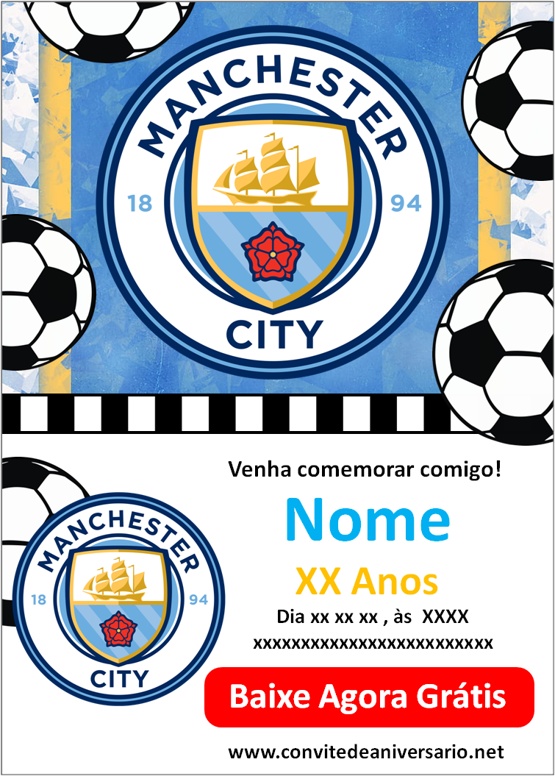 convite manchester city para editar