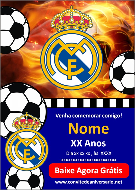 convite tema real madrid