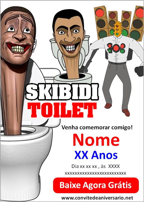 Convite Festa skibidi toilet