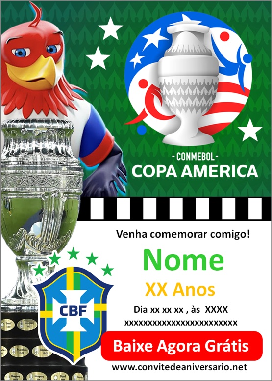 Convite digital futebol copa america