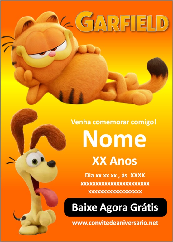 Convite Garfield