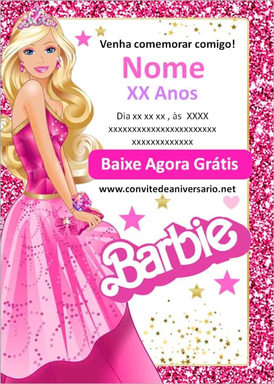 Convite Barbie virtual