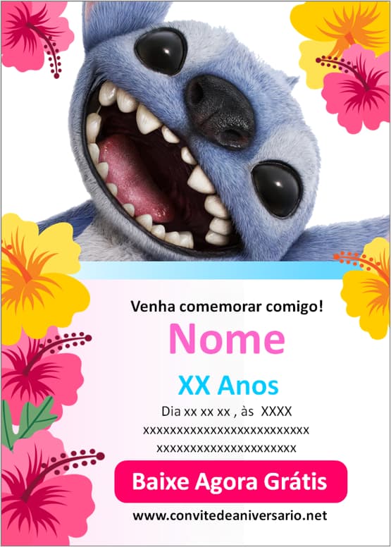 convite stitch whatsapp