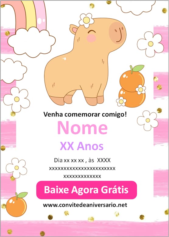 convite capivara grátis