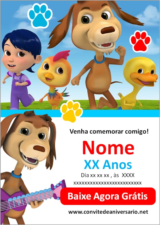 convite meu cachorro chocolo grátis