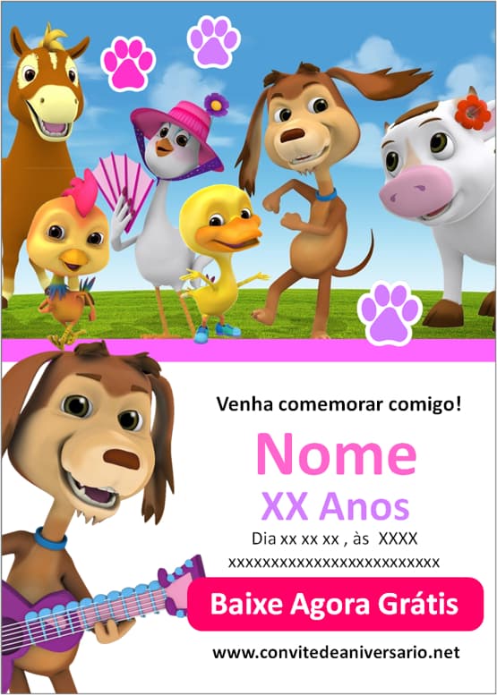 convite virtual meu cachorro chocolo menina
