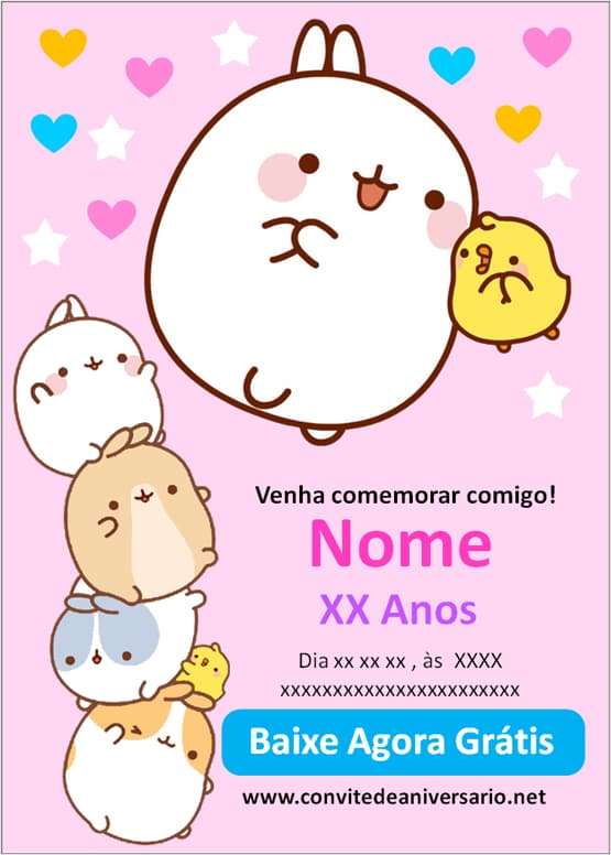 modelo de convite molang