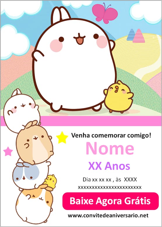 convite molang gratuito para baixar