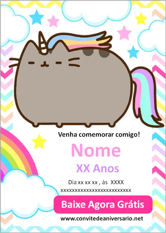 convite pusheen online