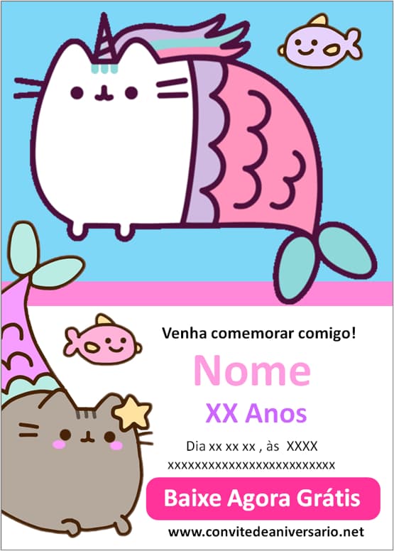 arte convite pusheen