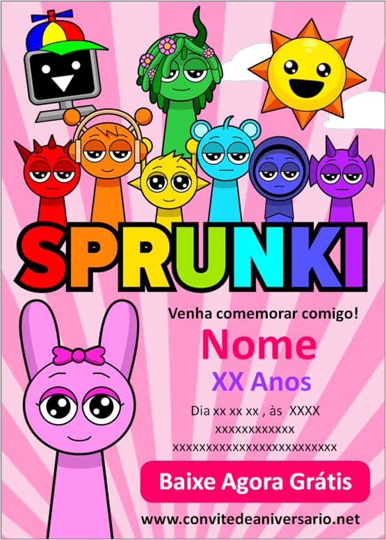 convite sprunki para editar