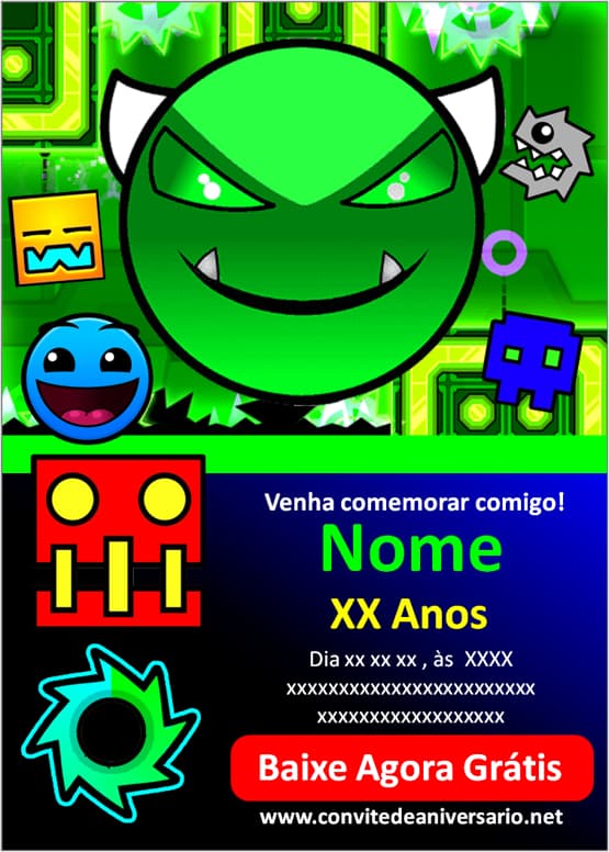 modelo de convite geometry dash